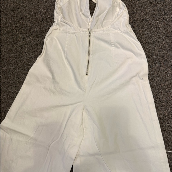 Free People white halter neck, open back, wide leg jumpsuit - Picture 5 of 5